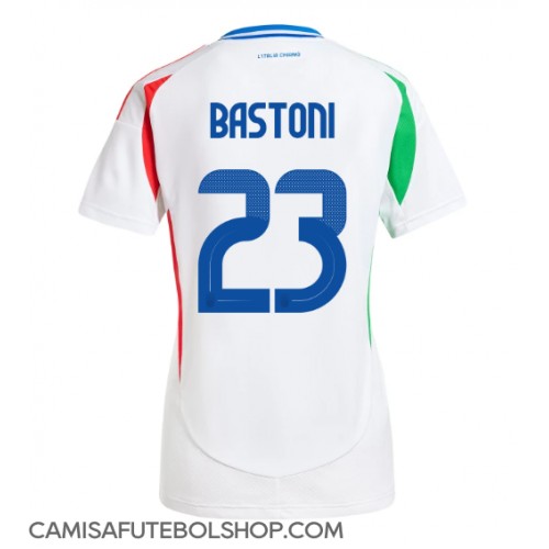 Camisa de time de futebol Itália Alessandro Bastoni #23 Replicas 2º Equipamento Feminina Europeu 2024 Manga Curta